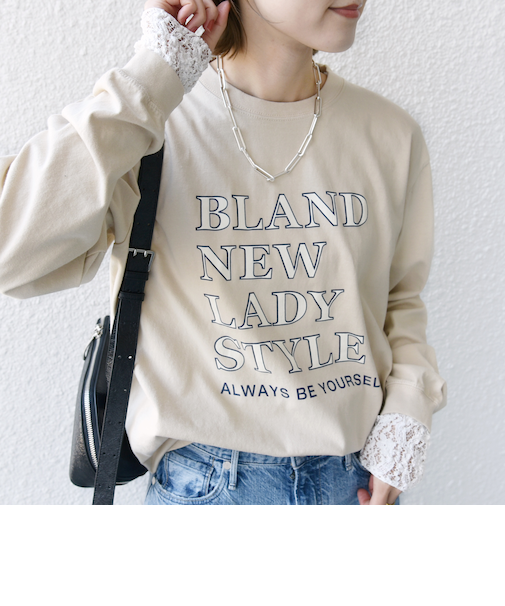 【SHIPS別注】Odub:プリント ロング スリーブ TEE