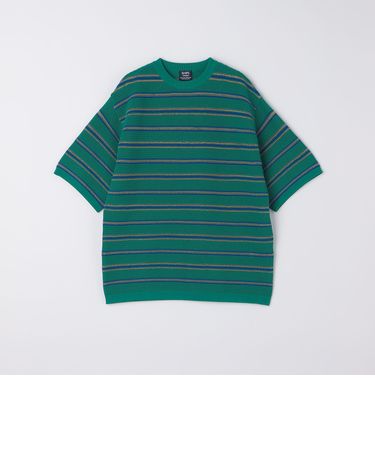 SHIPS:〈手洗い可能〉Amossa(R) メッシュ ボーダー ニット Tシャツ