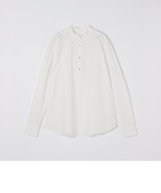 Errico Formicolla: コットン ジャカード ストライプ バンドカラー シャツ