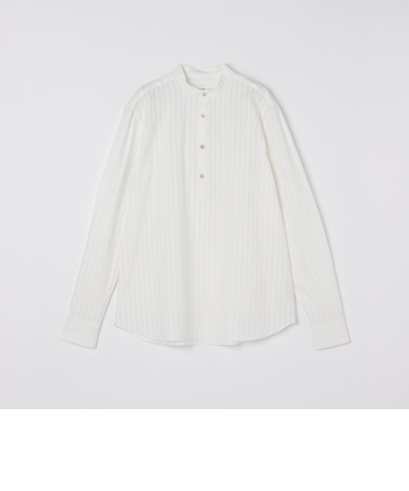 Errico Formicolla: コットン ジャカード ストライプ バンドカラー シャツ