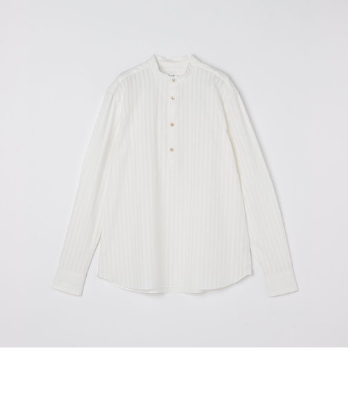 Errico Formicolla: コットン ジャカード ストライプ バンドカラー シャツ