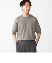 SHIPS: リネン×TEXBRID クルーネック ニット Tシャツ