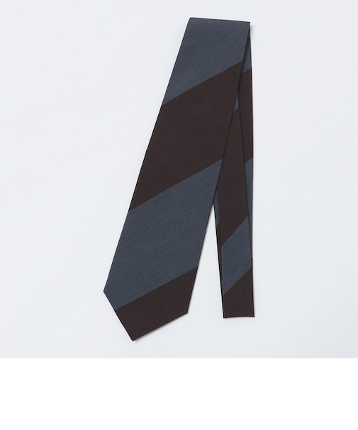 GALLIA: マット シルク ワイド ストライプ ネクタイ