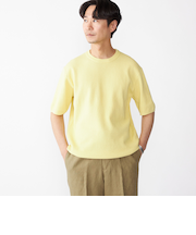 SHIPS:〈手洗い可能〉リネン バスケット ニット Tシャツ