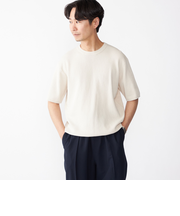 SHIPS:〈手洗い可能〉リネン バスケット ニット Tシャツ