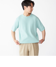 SHIPS:〈手洗い可能〉リネン バスケット ニット Tシャツ
