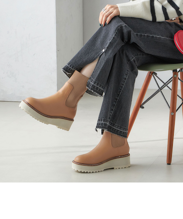 【WEB限定】厚底 ニット ブーツ