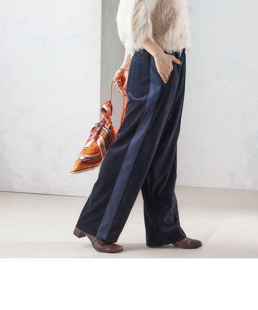 〈手洗い可能〉ベッチン ライン ストレート パンツ