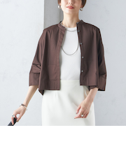 〈手洗い可能〉コットン ポリエステル ピンタック 羽織 ブラウス