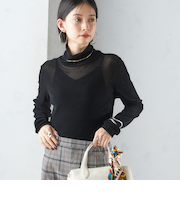 〈手洗い可能〉フロッキ― チュール タートルネック