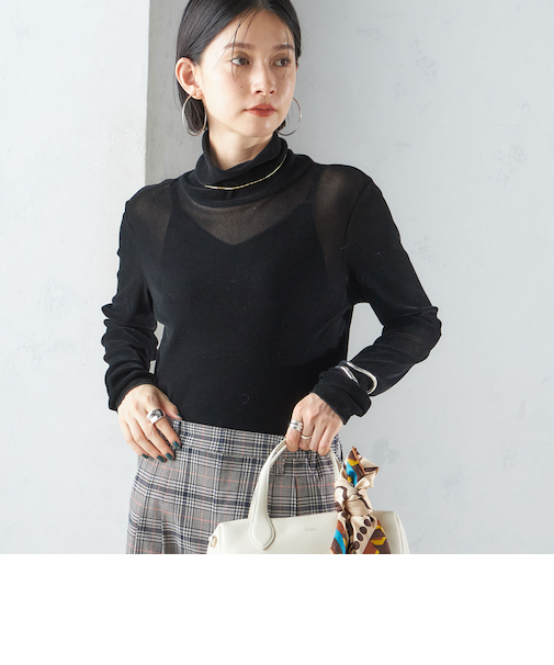 〈手洗い可能〉フロッキ― チュール タートルネック