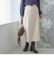 〈手洗い可能〉フェイク スエード (ポリエステル) タイト スカート
