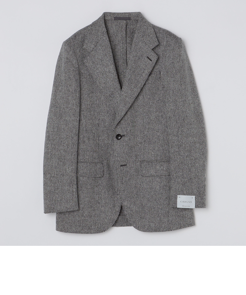 SHIPS別注】CARUSO: ワイドラペル ヘリンボーン ツイード ジャケット