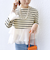 【WEB限定】〈手洗い可能〉ボーダー フリル ティアード プルオーバー