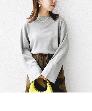 〈洗濯機可能〉ワイド スリーブ ワッフル プルオーバー