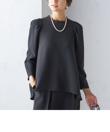 〈セレモニー対応可〉troisiemeCHACO:レース 襟 ブラウス(セットアップ対応)