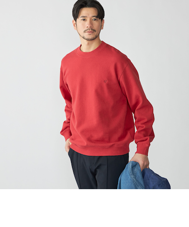 【WEB限定】SHIPS: ワンポイント ロゴ オープンエンド テリー ボールウォッシュ スウェット