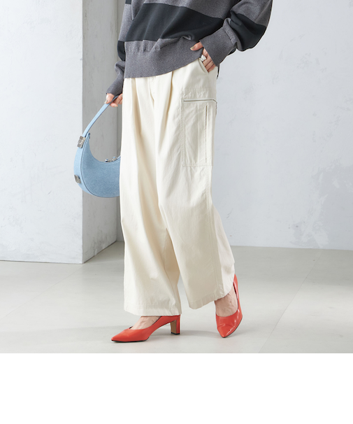 〈手洗い可能〉裾 ドロスト カーゴ パンツ 3