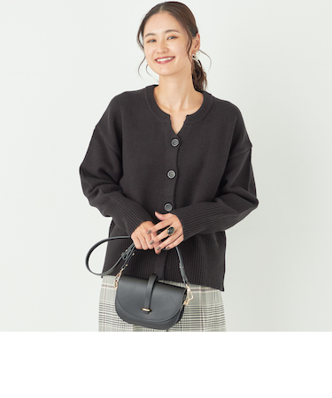 SHIPS Colors:〈手洗い可能〉フラッフィー キーネック カーディガン◇