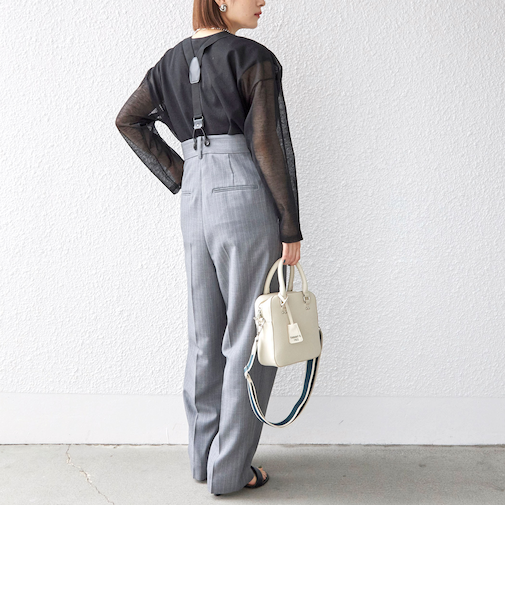 TW ギャバ サスペンダー パンツ◇