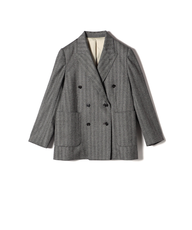 SHIPS Primary Navy Label: フラノ ヘリンボーン ダブルボタン ジャケット(セットアップ対応)