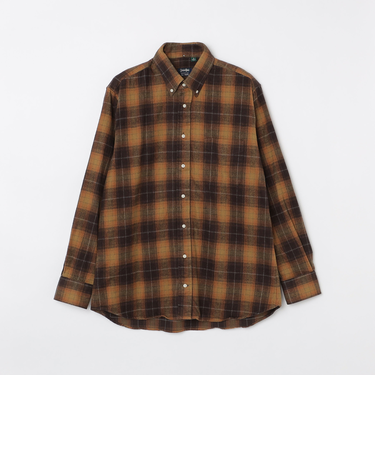 GITMAN BROS.: メランジチェック シャギーフランネル ボタンダウン シャツ