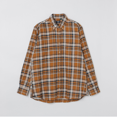 GITMAN BROS.: トリプルヤーン チェック ボタンダウン ネルシャツ