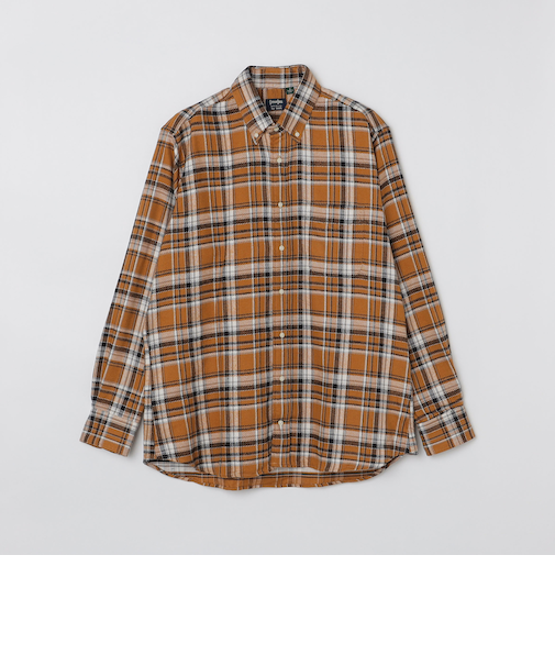 GITMAN BROS.: トリプルヤーン チェック ボタンダウン ネルシャツ