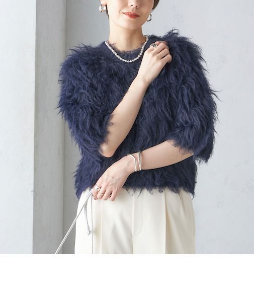 〈手洗い可能〉シャギー ファー プルオーバー