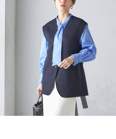 配色 リバー ジレ