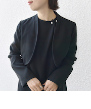 kaene:〈洗濯機可能〉ブラック フォーマル ショート ジャケット〈セレモニー対応可〉