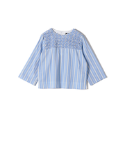 SHIPS Primary Navy Label:SOMELOS ストライプ フリル ブラウス