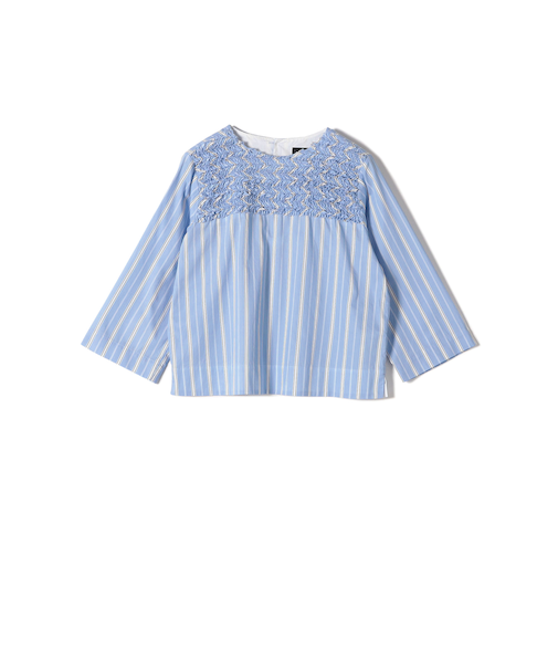 SHIPS Primary Navy Label:SOMELOS ストライプ フリル ブラウス