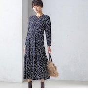 ボタニカル・ドット プリント ワンピース