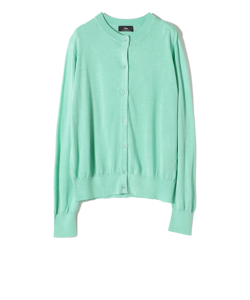 SHIPS Primary Navy Label:シルク カシミヤ クルーネック カーディガン 2