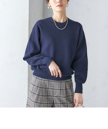 〈手洗い可能〉スムース ニット ガゼット プルオーバー