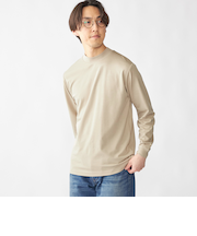 【WEB限定】SHIPS: ポンチ モックネック ロングスリーブ Tシャツ