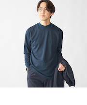 【WEB限定】SHIPS: ポンチ モックネック ロングスリーブ Tシャツ