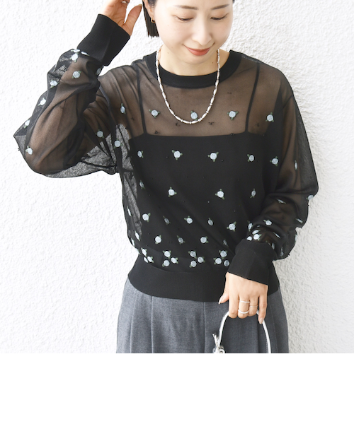 SHIPS別注】assiette:〈手洗い可能〉レース 2WAY カーディガン