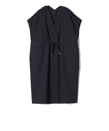 Nell:肩フリル ロング ジレ