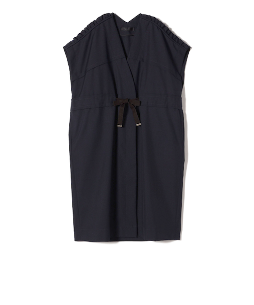 Nell:肩フリル ロング ジレ