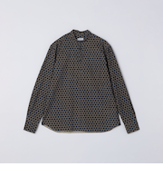 Errico Formicola:メダリオンプリント コーデュロイ バンドカラー プルオーバーシャツ