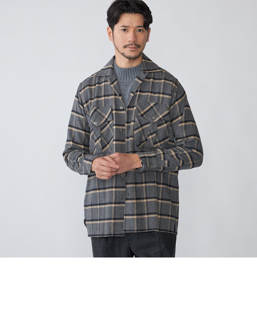 【SHIPS別注】Errico Formicola: ウィンドウペーンチェック オーバーシャツ
