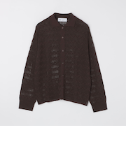 City Ambient Products:〈手洗い可能〉シアー ニット ポロ カーディガン