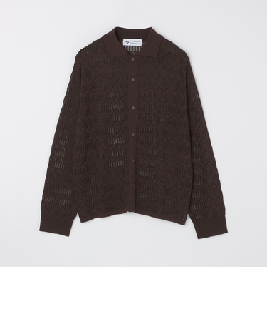 City Ambient Products:〈手洗い可能〉シアー ニット ポロ カーディガン