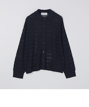 City Ambient Products:〈手洗い可能〉シアー ニット ポロ カーディガン