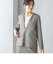 ウール混 チェック プルオーバー ジャケット（セットアップ対応）