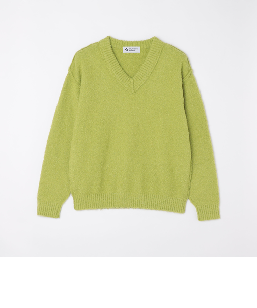 City Ambient Products:〈手洗い可能〉ループヤーン ワイドリブ Vネック ニット