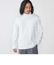 SHIPS: スタンダード コットン タートルネック ロングスリーブ Tシャツ