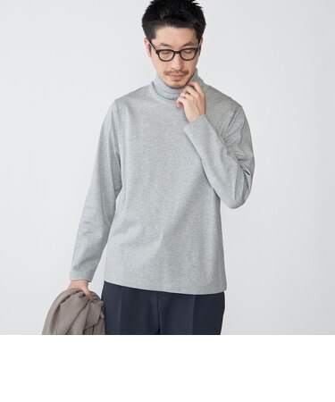 SHIPS: スタンダード コットン タートルネック ロングスリーブ Tシャツ
